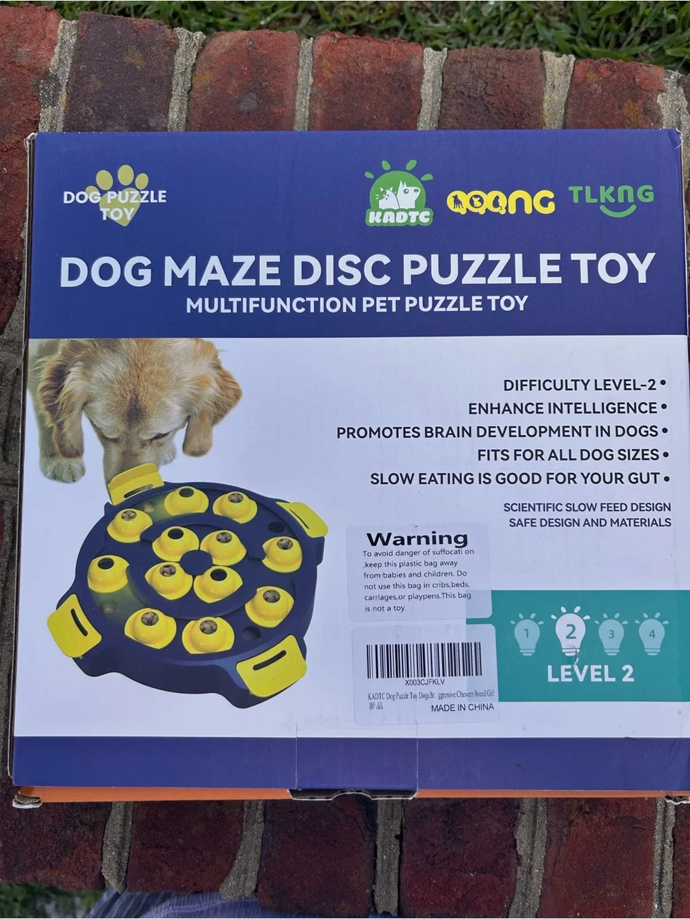 Dog Maze Disc Puzzle Toy - Yellow & Dark Blue - KADTC